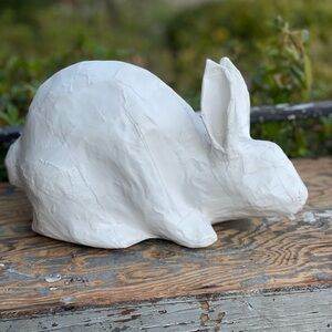 Crate & Barrel paper mache bunny rabbit Spring Easter Decor